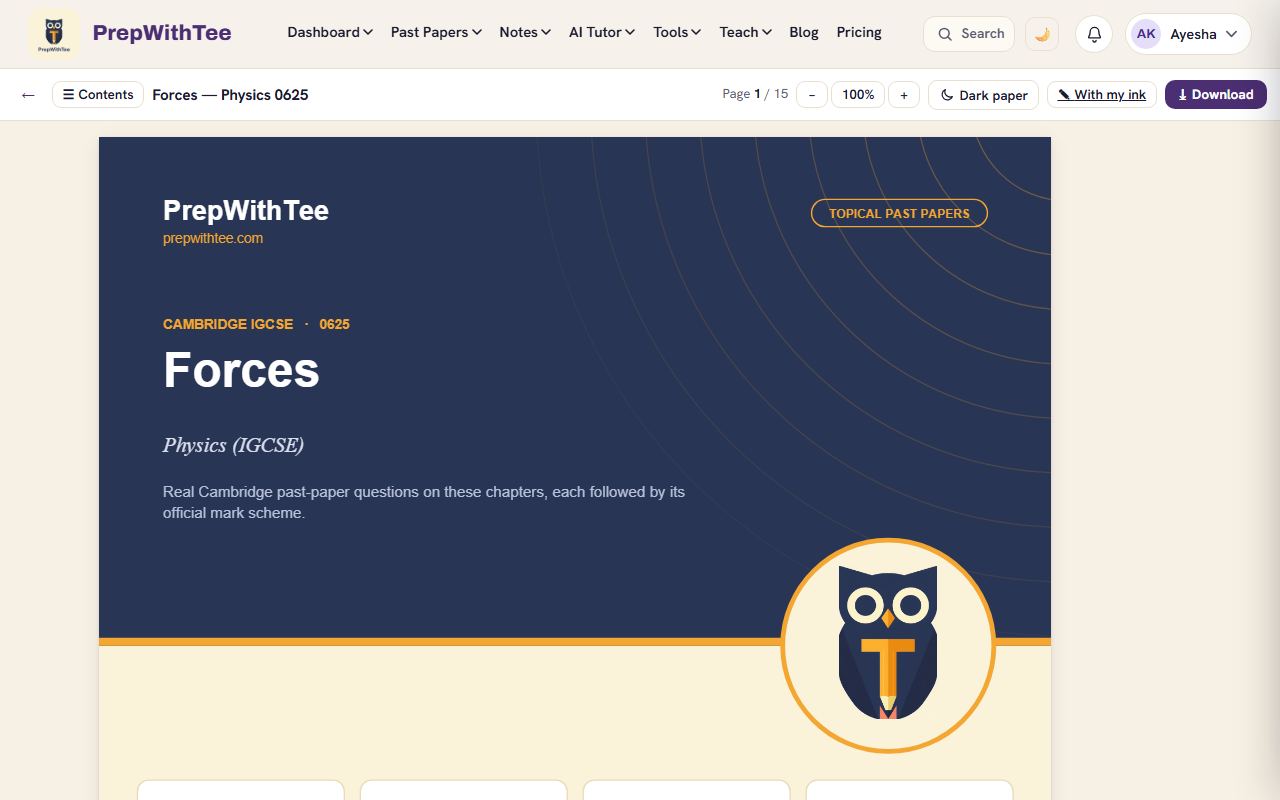 A topical booklet built on PrepWithTee