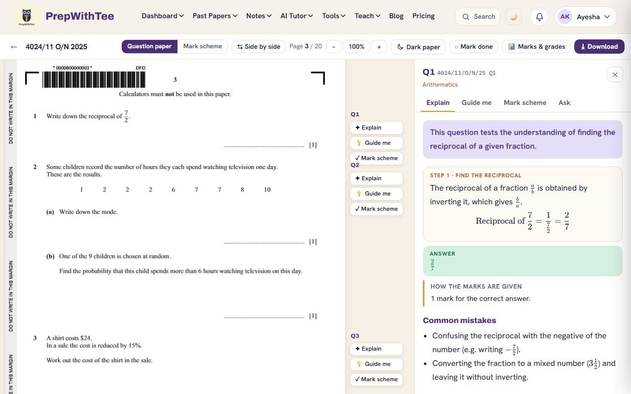 Mark schemes, explained step by step - PrepWithTee screenshot
