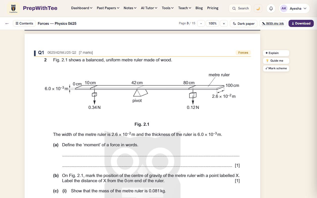 Topical past papers on what was just taught - PrepWithTee screenshot