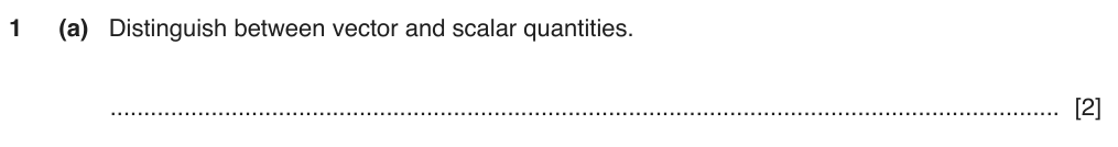 Distinguish between vector and scalar quantities.